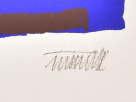 Németh János (1936-): Színes formák. Szitanyomat, papír, jelzett, művészpéldány E.A. jelzéssel. 20x2...