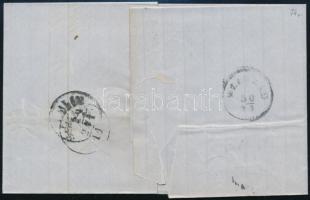 1865 15kr farbige Adlerpraegung levélen teljes tartalommal Belgrádba "SISSEK Bahnhof". Rit...