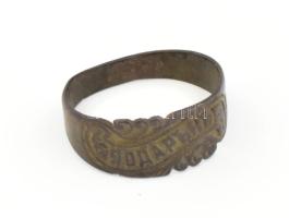 Orosz Birodalom ~1914. Bronz katonai gyűrű (63-es méret) Russian Empire ~1914. Bronze military ring (size 63)