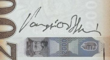 2020. 2000Ft "CG 3357553" sorszámmal, a tervező, Vagyóczky Károly aláírásával T:AU