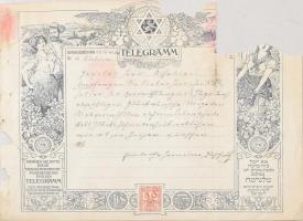 1908 Hiányos régi telegram