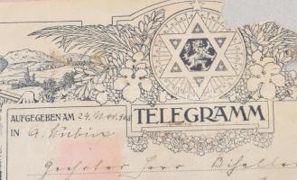 1908 Hiányos régi telegram