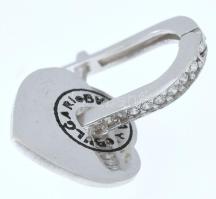 Ezüst(Ag) szívecskés fülbevalópár, Bulgari jelzéssel, h: 2,5 cm, bruttó: 4,87 g