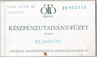 ~1990. Országos Takarékpénztár és Kereskedelmi Bank Rt. - XVI. kerületi fiókja készpénzutalvány-füzet + Országos Takarékpénztár több klf nem használt pénzes boríték (17x)