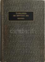 Wilhelm Stekel: Die Impotenz des Mannes. Berlin - Wien, 1920, Urban & Schwarzenberg. Störungen des Trieb- und Affektlebens. IV. Kiadói kopott félvászon-kötésben.