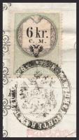 1856 Útlevél 6kr CM illetékbélyeggel / Passport with 6 kr CM document stamp