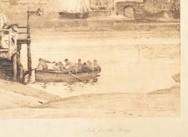 Robert Walker Macbeth RA (1848-1910): A kompot lekésve (Too late for the ferry), 1892. Rézkarc, papí...