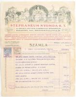 1922 Stephaneum Nyomda Rt. díszes fejléces számla