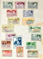 Magyar összeállítás, javarészt az 1940-es, 1950-es évekből, 8 lapos közepes berakóban, sok betapadt bélyeggel, rozsdafoltokkal
