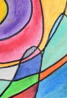 Csepregi Anita (1985-): Úton. Akril, vegyes farost, jelzett, 24x30cm