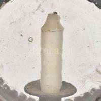 Lámpás. XVIII. sz. Kovácsoltvas, eredeti üvegjeivel. 32 cm