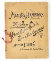 cca 1900-1910 Menck & Hambrock Maschinen- und Dampfkesselfabrik, Eisen- und Metallgiesserei illusztrált termékkatalógus, 10 db egybekötve