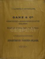 1893 Ganz&Co. Eisengiesserei [...] - Verzeichniss von Ausgeführten Turbinen-Anlagen, hátuljában térképpel