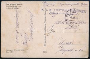 1916 Tábori posta képeslap K.u.K. LUFTFAHRTRUPPEN / FLIEGERKOMPAGNIE Nr. 15.