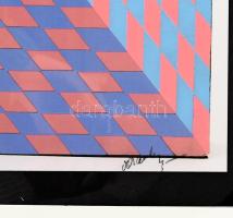 Victor Vasarely (1908-1997): Op-art kompozíció. Computer print, papír, utólagos jelzéssel. 53x45 cm