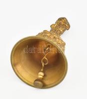 Bronz csengő, puttófejes fogóval, m: 12,5 cm