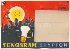 Tungsram Krypton izzó reklámlapja / Hungarian light bulb advertisement postcard s: Macskássy