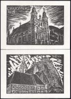 Molnár Dénes (1947-2000): Erdélyi Ferencesek. Franziskaner in Siebenbürgen. 12 db fametszet, papír. ...