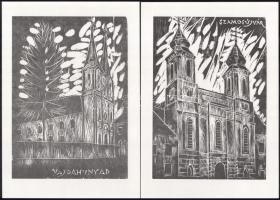 Molnár Dénes (1947-2000): Erdélyi Ferencesek. Franziskaner in Siebenbürgen. 12 db fametszet, papír. ...