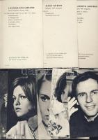 cca 1970 55 db színészkép hátoldalon életrajzi adatokkal 10x15 cm