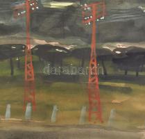 Bartha László (1908-1998): Római külváros, este, 1937. Akvarell, papír, jelezve jobbra lent. Üvegeze...