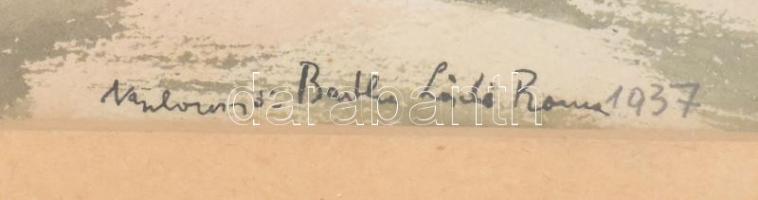 Bartha László (1908-1998): Római külváros, este, 1937. Akvarell, papír, jelezve jobbra lent. Üvegeze...