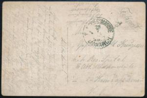 1915 Az S.M.S. Warasdiner, osztrák-magyar romboló legénysége borzik Caselnuovonál Fotólap / Sepia ph...