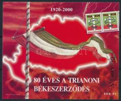 2000 80 éves a trianoni békeszerződés emlékív