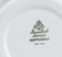 Rosenthal 4 darab virágmintás csésze alátéttel, jelzett, egyik csésze sérült, egyik pótolt