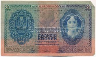 1907. 20K "1914 021326" T:F / 
Hungary 1907. 20 Korona "1914 021326" C:F
Adamo...