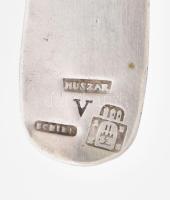 Antik ezüst (Ag) kiskanál Kolozsvár, 1828 13 latos ezüst jellel jelzett Huszár József és Schier Anta...