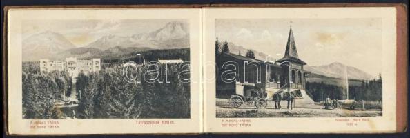 cca 1900 A Magas-Tátra 12 lapos leporelló füzet Divald és Monostory / Tatra leporello booklet with 1...