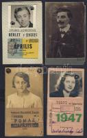 1912-1957 4 különböző arcképes közlekedési igazolvány (BHÉV, FAÜ, MÁV,)