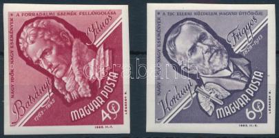 1963 Nagy idők - nagy események 2 klf vágott bélyeg