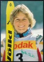 Brigitte Oertli (1962) svájci síversenyző aláírt képeslap /  Swiss ski racer signed postcard