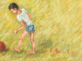 L Reisch jelzéssel: Játék a szabadban. Olaj, vászon, 45×55 cm
