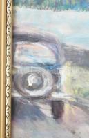 Jelzés nélkül, XX. sz. közepe: Balatoni részlet Tihanynál (Sajkod?). Pasztell, papír. Dekoratív, üve...