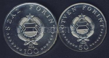 1968. 50Ft Ag + 100Ft Ag "Semmelweis" pár T:P Csak 4750db!