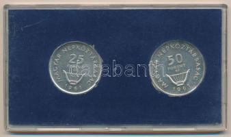 1961. 25Ft Ag + 50Ft Ag "Liszt pár", eredeti kék "MNB" plasztik tokban T:P patin...