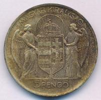 1939. 5P Ag "Horthy balra" T:AU patina Adamo P8.2