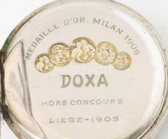 Doxa ezüst (Ag) nyitott zsebóra, szép számlap, jelzett tok, működő, jó állapotban 50 mm