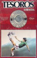 Mexikó 1985. 25P Ag "Labdarúgó Világbajnokság 1986. - Mexikó" "Tesoros del mundial" karton díszlapon T:UNC Mexico 1985. 25 Pesos Ag "Football World Cup 1986. - Mexico" on "Tesoros del mundial" cardboard C:UNC Krause KM#497