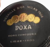 Doxa fegyveracél nyitott zsebóra, szép számlap, jelzett tok, működő, jó állapotban 50 mm hozzá fém ó...