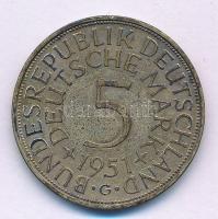 NSZK 1951G 5M Ag T:XF patina FRG 1951G 5 Mark Ag C:XF patina Krause KM#112