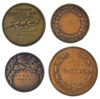 4db-os vegyes bronz sport emlék- és díjérem tétel, közte 1943. "Weiss Manfred Vállalatok Tested...