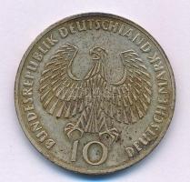 NSZK 1972J 10M Ag "MünchenI Olimpia / Olimpiai Láng" T:AU patina FRG 1972J 10 Mark Ag &quo...