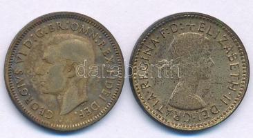 Ausztrália 1951. 6p Ag "VI. György" + 1962. 6p Ag "II. Erzsébet" T:VF patina Australia 1951. 6 Pence Ag "George VI" + 1962. 6 Pence Ag "Elizabeth II" C:VF patina