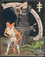 Schima András (Bandi) (1882-1959): Hungária 1920. Politikai és irredenta témájú grafika. Akvarell, vegyes technika, papír, jelzett. 23x18 cm