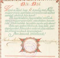 1931 Irredenta osztálytalálkozói fogadalom nyomtatvány