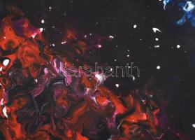 Tuba Krisztina: Rózsaszín tejút. Olaj, vászon, jelzett a hátoldalon 45x45 cm